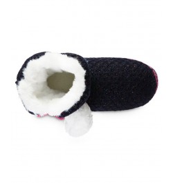 Women's Chunky Knit Boot Slipper Blue $15.33 Shoes