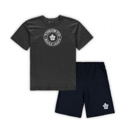 Men's Navy, Heathered Charcoal Toronto Maple Leafs Big and Tall T-shirt and Shorts Sleep Set $36.80 Pajama