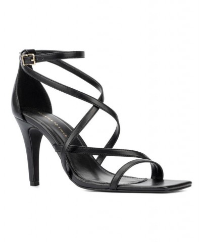 Women's Stella Wide Width Heels Sandals Black $40.52 Shoes