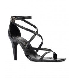 Women's Stella Wide Width Heels Sandals Black $40.52 Shoes