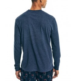 Men's Relaxed-Fit Long-Sleeve Pajama T-Shirt Blue $13.05 Pajama