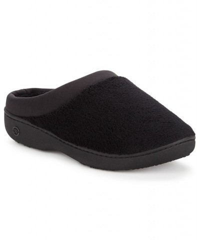 Microterry Pillowstep Slippers with Satin Trim Black $22.00 Shoes