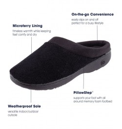 Microterry Pillowstep Slippers with Satin Trim Black $22.00 Shoes