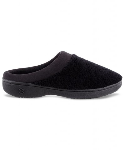 Microterry Pillowstep Slippers with Satin Trim Black $22.00 Shoes