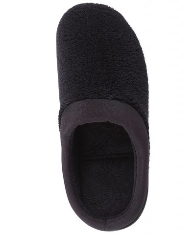 Microterry Pillowstep Slippers with Satin Trim Black $22.00 Shoes