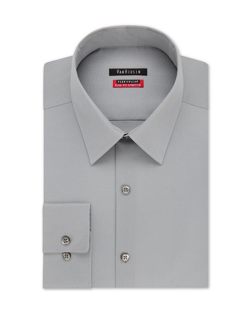 Men's Slim-Fit Flex Collar Stretch Solid Dress Shirt PD05 $16.88 Dress Shirts