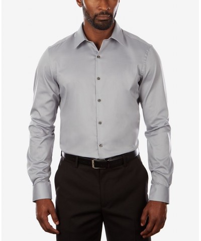 Men's Slim-Fit Flex Collar Stretch Solid Dress Shirt PD05 $16.88 Dress Shirts