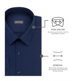 Men's Slim-Fit Flex Collar Stretch Solid Dress Shirt PD05 $16.88 Dress Shirts