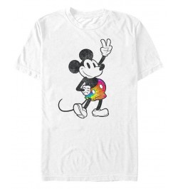 Men's Tie Dye Mickey Short Sleeve Crew T-shirt White $17.84 T-Shirts