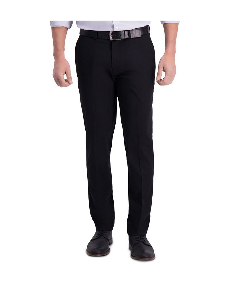 Men’s Iron Free Premium Khaki Slim-Fit Flat-Front Pant Black $30.79 Pants