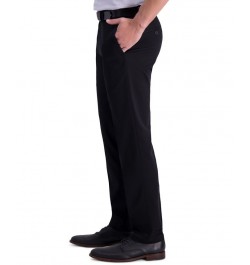 Men’s Iron Free Premium Khaki Slim-Fit Flat-Front Pant Black $30.79 Pants