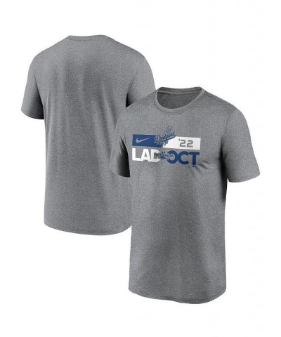 Men's Heathered Charcoal Los Angeles Dodgers 2022 Postseason T-shirt $24.96 T-Shirts