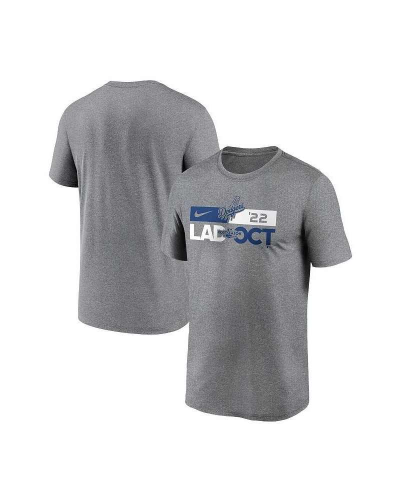 Men's Heathered Charcoal Los Angeles Dodgers 2022 Postseason T-shirt $24.96 T-Shirts