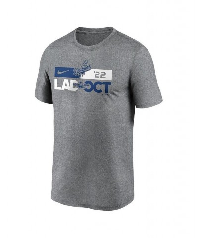 Men's Heathered Charcoal Los Angeles Dodgers 2022 Postseason T-shirt $24.96 T-Shirts