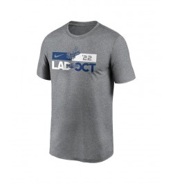 Men's Heathered Charcoal Los Angeles Dodgers 2022 Postseason T-shirt $24.96 T-Shirts