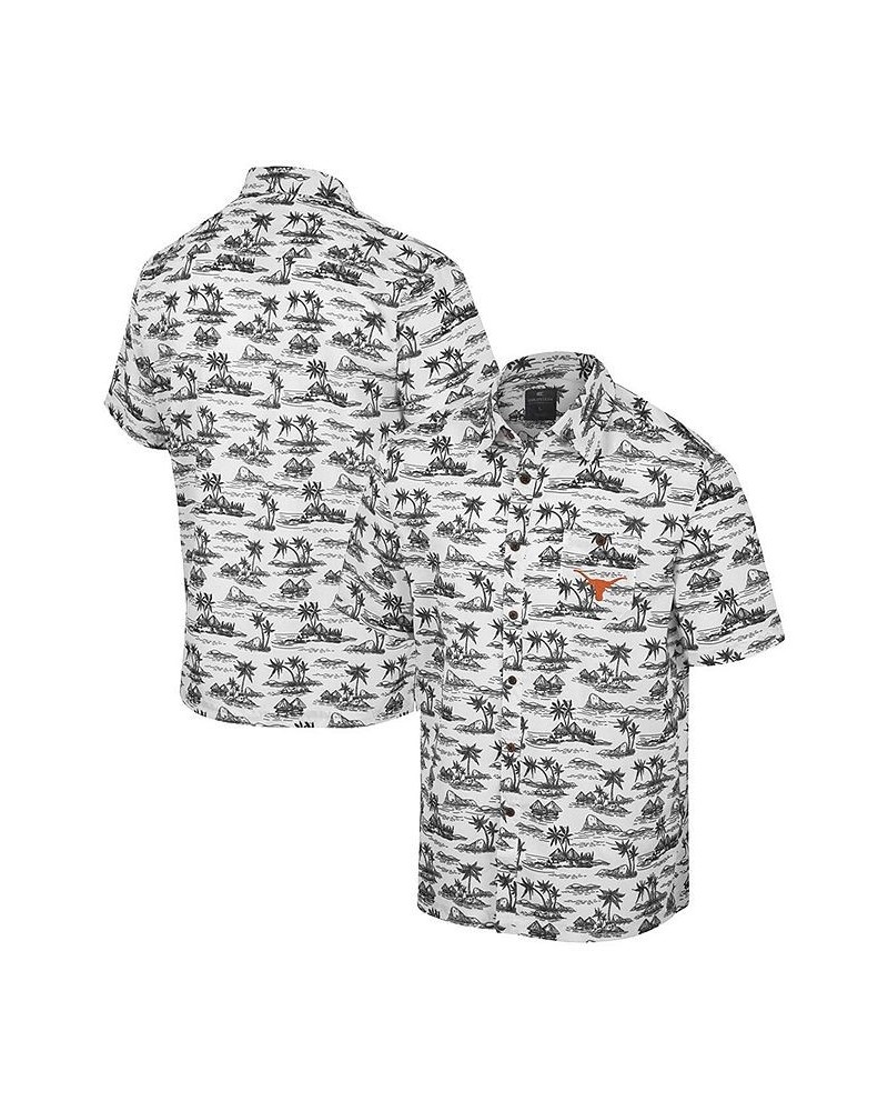 Men's White Texas Longhorns Spontaneous is Romantic Camp Button-Up Shirt $34.50 Shirts