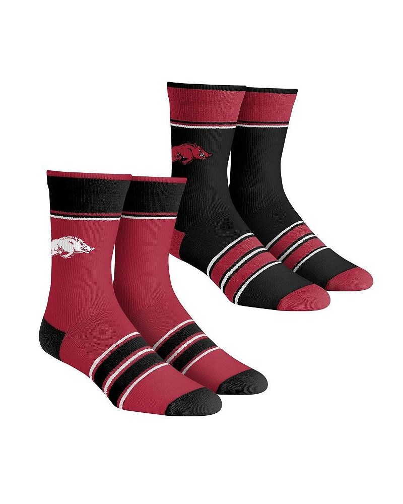 Men's and Women's Socks Arkansas Razorbacks Multi-Stripe 2-Pack Team Crew Sock Set $19.59 Socks