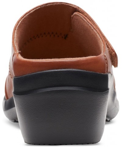 Women's Angie Maye Perfed Strapped Comfort Clogs Brown $44.10 Shoes