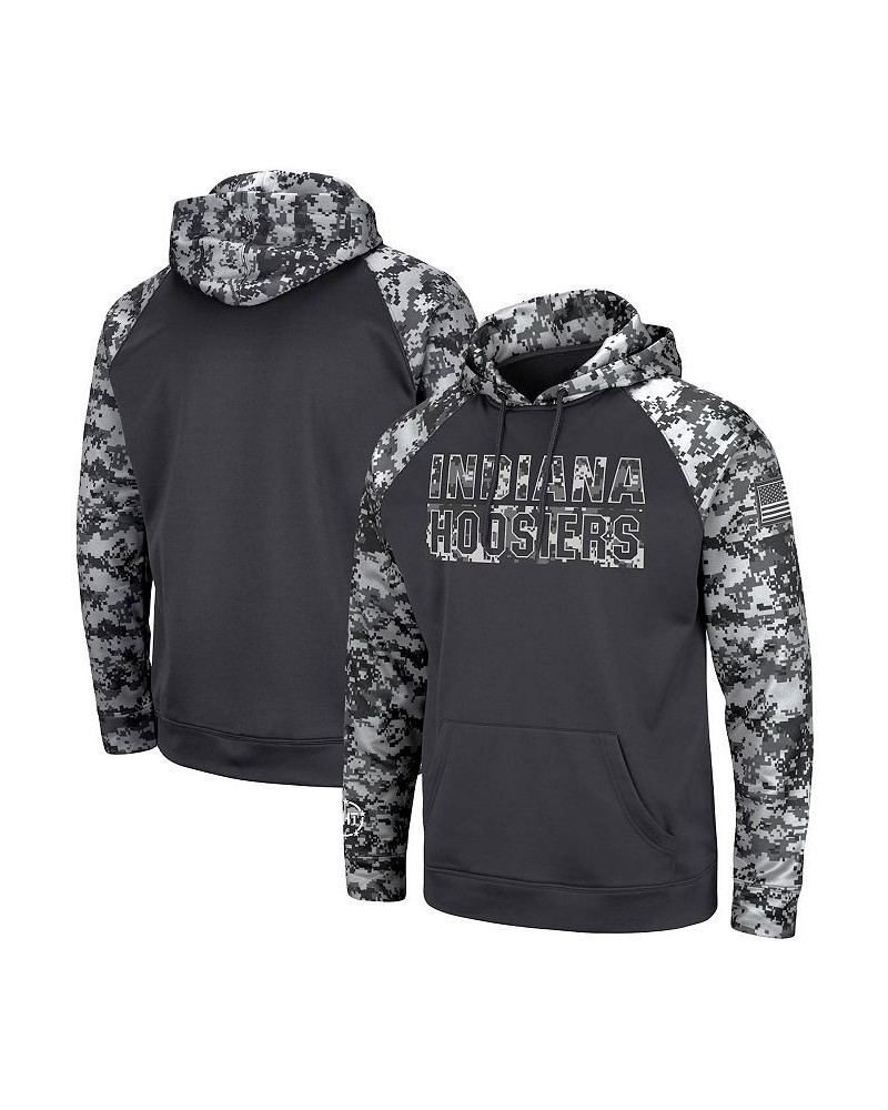 Men's Charcoal Indiana Hoosiers OHT Military-Inspired Appreciation Digital Camo Pullover Hoodie $32.25 Sweatshirt