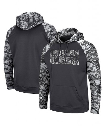 Men's Charcoal Indiana Hoosiers OHT Military-Inspired Appreciation Digital Camo Pullover Hoodie $32.25 Sweatshirt