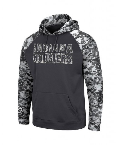 Men's Charcoal Indiana Hoosiers OHT Military-Inspired Appreciation Digital Camo Pullover Hoodie $32.25 Sweatshirt