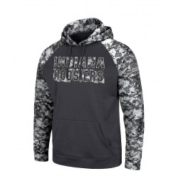 Men's Charcoal Indiana Hoosiers OHT Military-Inspired Appreciation Digital Camo Pullover Hoodie $32.25 Sweatshirt