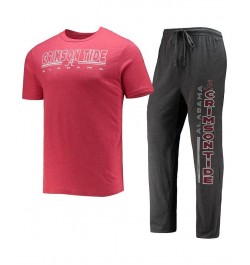 Men's Heathered Charcoal, Crimson Alabama Crimson Tide Meter T-shirt and Pants Sleep Set $32.90 Pajama