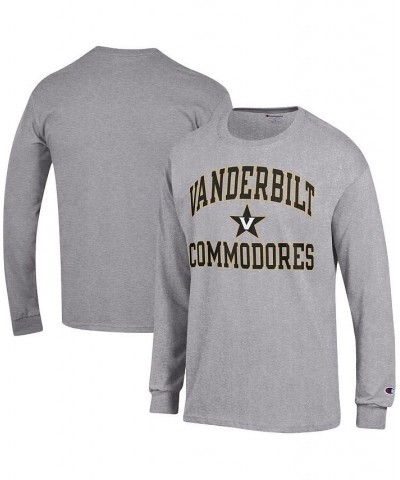 Men's Heather Gray Vanderbilt Commodores High Motor Long Sleeve T-shirt $18.06 T-Shirts