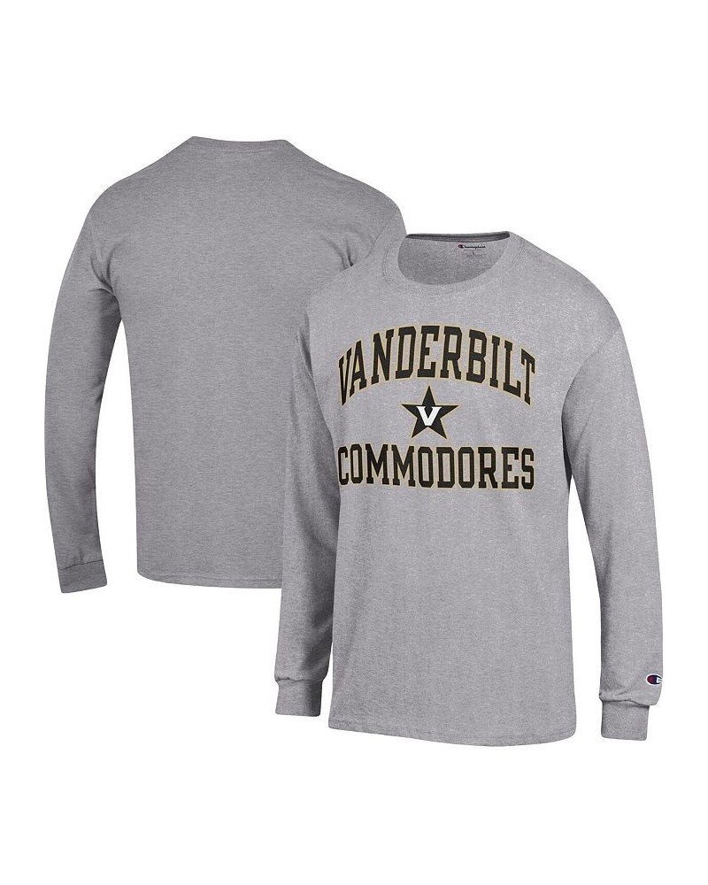 Men's Heather Gray Vanderbilt Commodores High Motor Long Sleeve T-shirt $18.06 T-Shirts