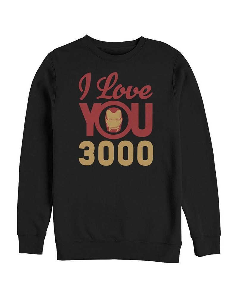 Marvel Men's Avengers Endgame Iron Man Face I Love You 3000, Crewneck Fleece Black $28.59 Sweatshirt