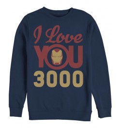 Marvel Men's Avengers Endgame Iron Man Face I Love You 3000, Crewneck Fleece Black $28.59 Sweatshirt