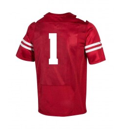 Men's 1 Red Wisconsin Badgers Premier Football Jersey $50.70 Jersey