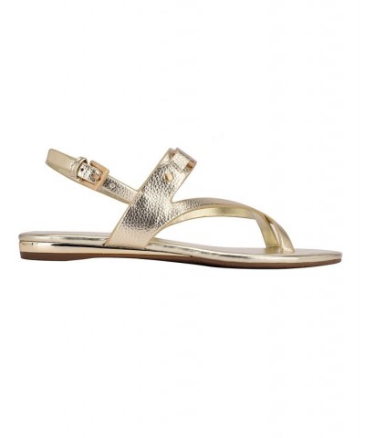 Women's Sadra Ankle Strap Flat Sandals Yellow $35.00 Shoes