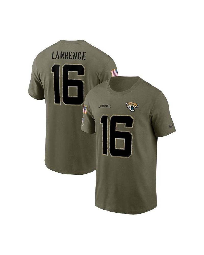 Men's Trevor Lawrence Olive Jacksonville Jaguars 2022 Salute To Service Name and Number T-shirt $28.59 T-Shirts