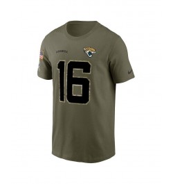 Men's Trevor Lawrence Olive Jacksonville Jaguars 2022 Salute To Service Name and Number T-shirt $28.59 T-Shirts