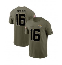 Men's Trevor Lawrence Olive Jacksonville Jaguars 2022 Salute To Service Name and Number T-shirt $28.59 T-Shirts