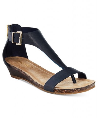 Women's Great Gal Wedge Sandals Navy $43.45 Shoes