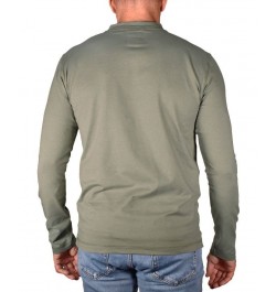 Men's Modern Fit Stretch Jersey Henley T-shirt Green $29.70 T-Shirts