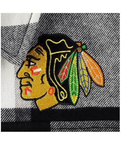 Men's Black Chicago Blackhawks Big Joe Lined Flannel Full-Zip Hoodie $70.50 Sweatshirt