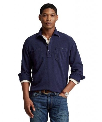 Men's Classic-Fit Moleskin Popover Shirt Blue $42.70 Shirts