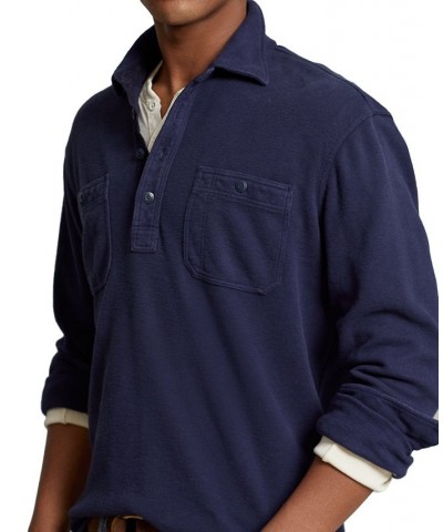 Men's Classic-Fit Moleskin Popover Shirt Blue $42.70 Shirts