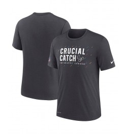 Men's Charcoal Houston Texans 2021 NFL Crucial Catch Performance T-shirt $14.40 T-Shirts