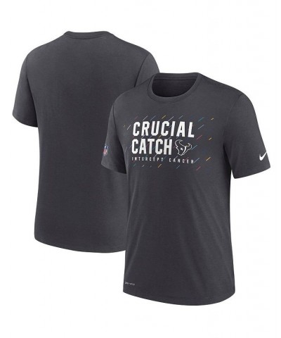 Men's Charcoal Houston Texans 2021 NFL Crucial Catch Performance T-shirt $14.40 T-Shirts