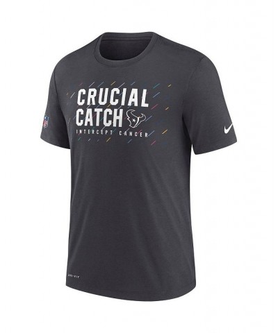 Men's Charcoal Houston Texans 2021 NFL Crucial Catch Performance T-shirt $14.40 T-Shirts