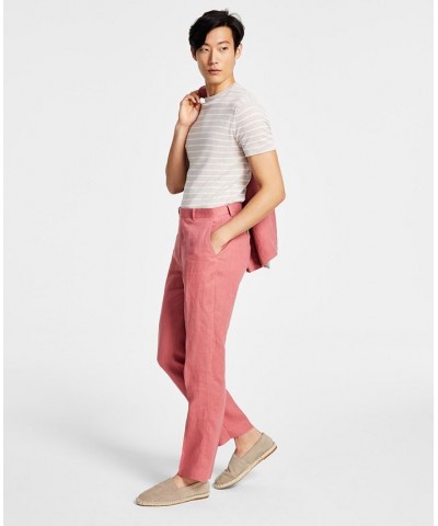 Men's UltraFlex Classic-Fit Linen Pants Red $33.93 Pants