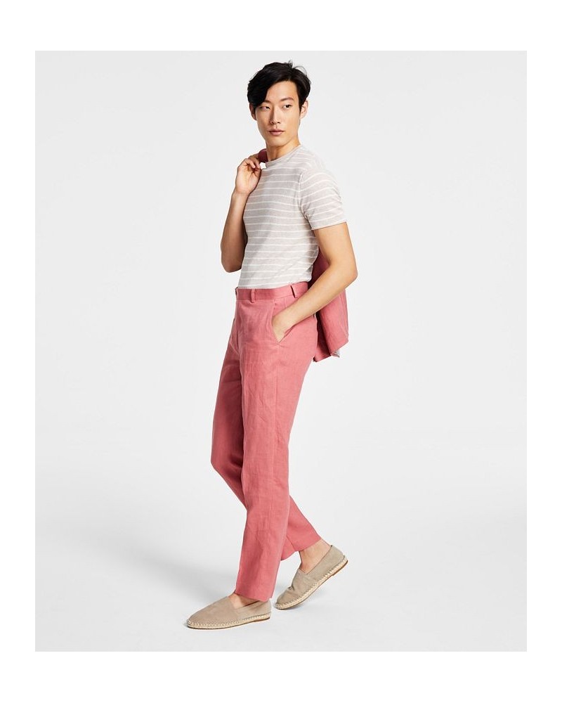 Men's UltraFlex Classic-Fit Linen Pants Red $33.93 Pants