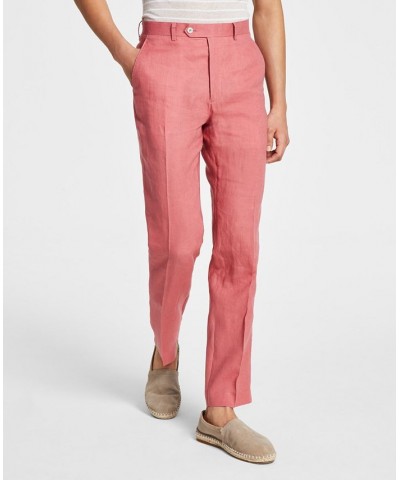 Men's UltraFlex Classic-Fit Linen Pants Red $33.93 Pants