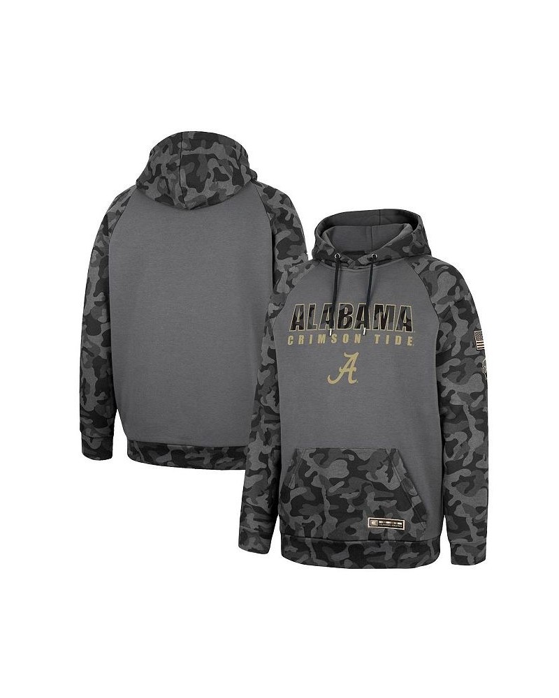 Men's Charcoal Alabama Crimson Tide OHT Military-Inspired Appreciation Camo Stack Raglan Pullover Hoodie $33.79 Sweatshirt