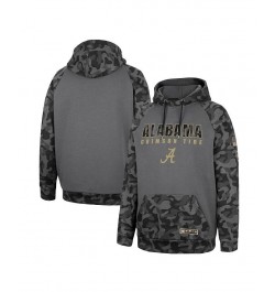 Men's Charcoal Alabama Crimson Tide OHT Military-Inspired Appreciation Camo Stack Raglan Pullover Hoodie $33.79 Sweatshirt