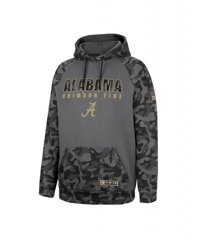 Men's Charcoal Alabama Crimson Tide OHT Military-Inspired Appreciation Camo Stack Raglan Pullover Hoodie $33.79 Sweatshirt